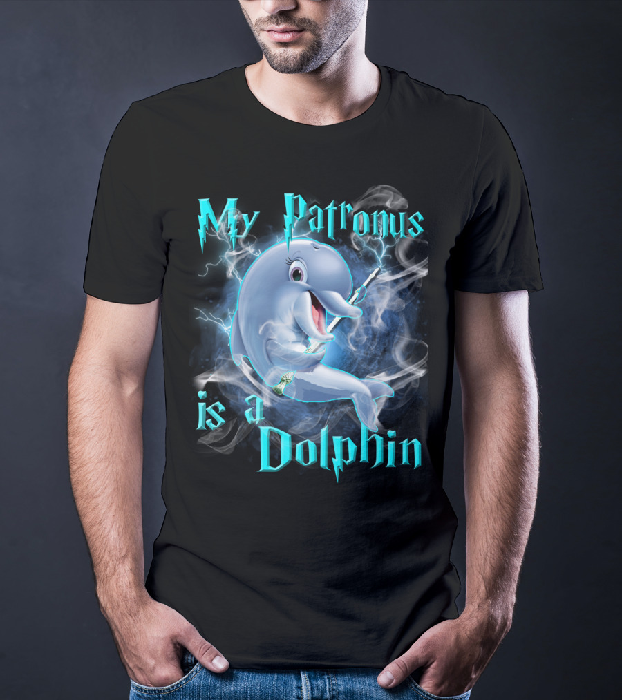My Patronus Is A Dolphin Magic Parody Lightning T-Shirt