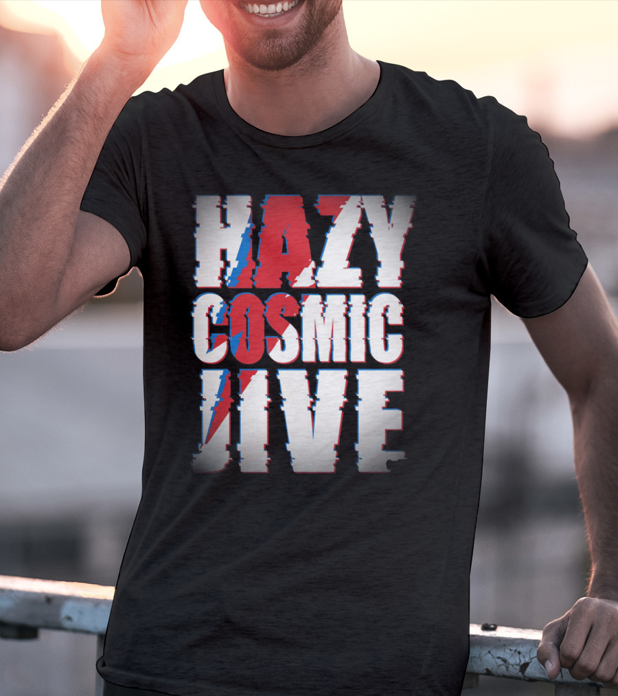 Hazy Cosmic Jive Ziggy Stardust Style Lightning Bolt T-Shirt