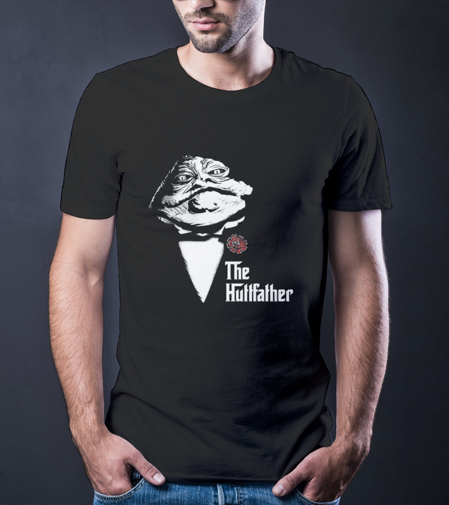 The Huttfather Parody Featuring Iconic Mobster Imagery And Star Wars Character Jabba The Hutt T-Shirt