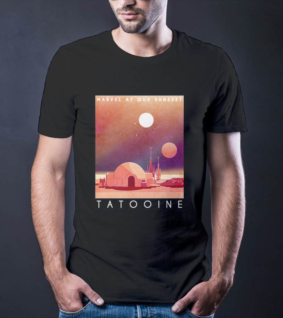 Marvel At Our Sunset Tatooine With Twin Suns And Iconic Desert Landscape T-Shirt