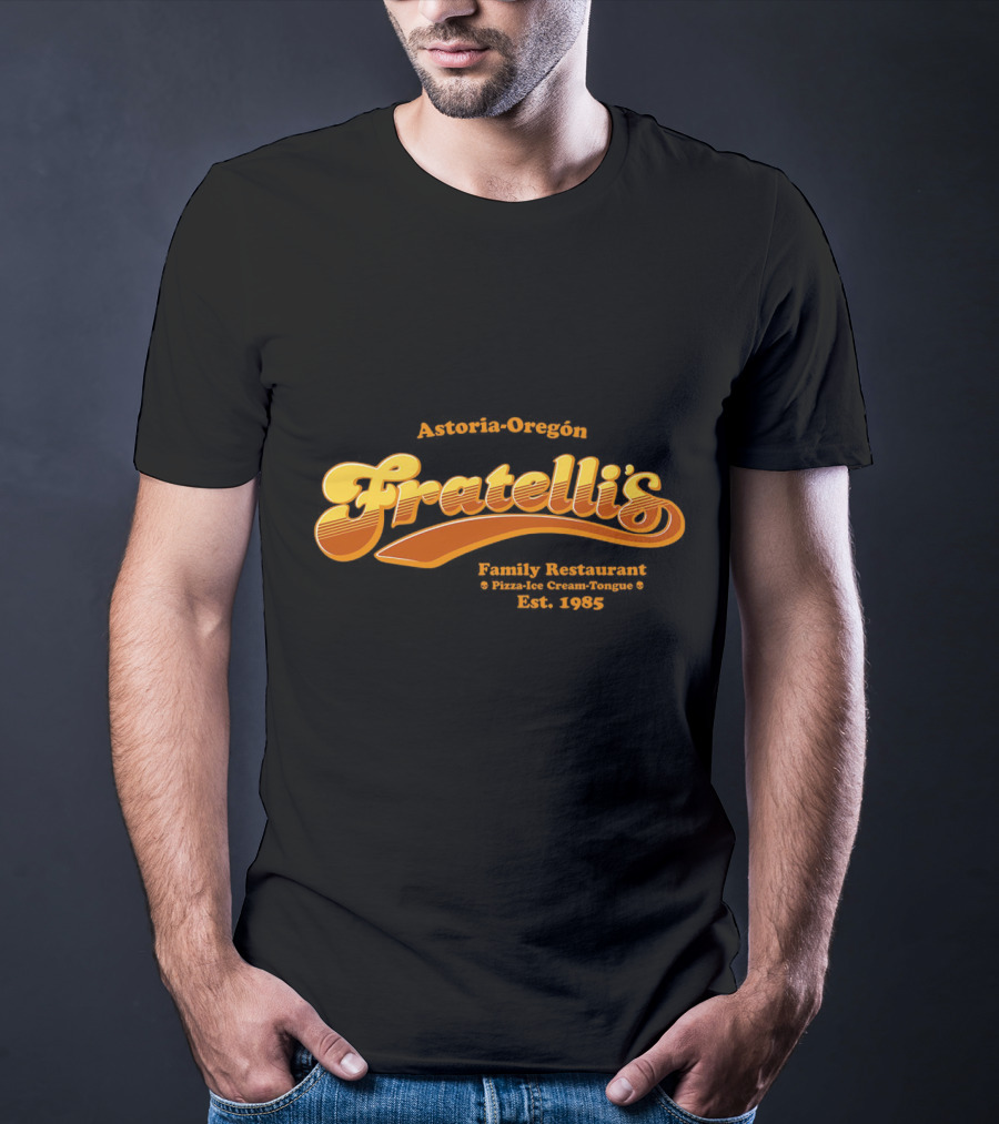 Astoria-Oregon Fratelli's Family Restaurant Pizza Ice Cream Tongue Est 1985 T-Shirt
