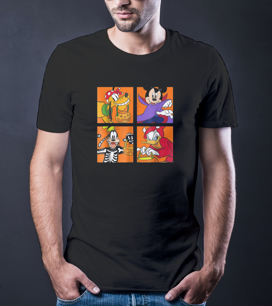 Disney Mickey Mouse And Friends Halloween Costumes Mickey Pluto Donald Goofy T-Shirt