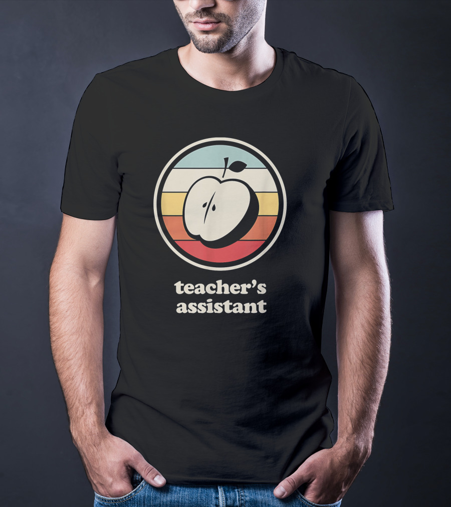 Teacher's Assistant Retro Apple Circle T-Shirt