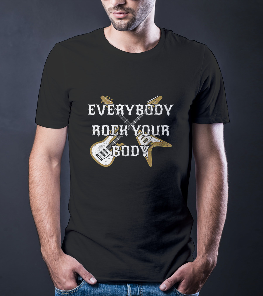 Everybody Rock Your Body Backstreet-inspired Crossed Guitars T-Shirt