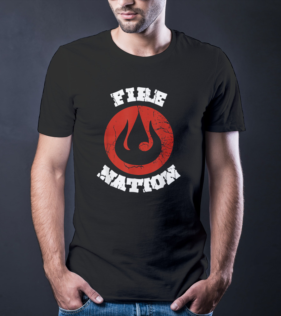Fire Nation Avatar Game Symbol Cracked Red Circle T-Shirt