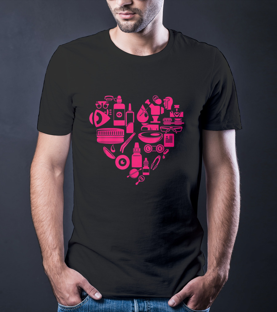 Heart Shaped Optometry Tools For Passionate Optometrists T-Shirt