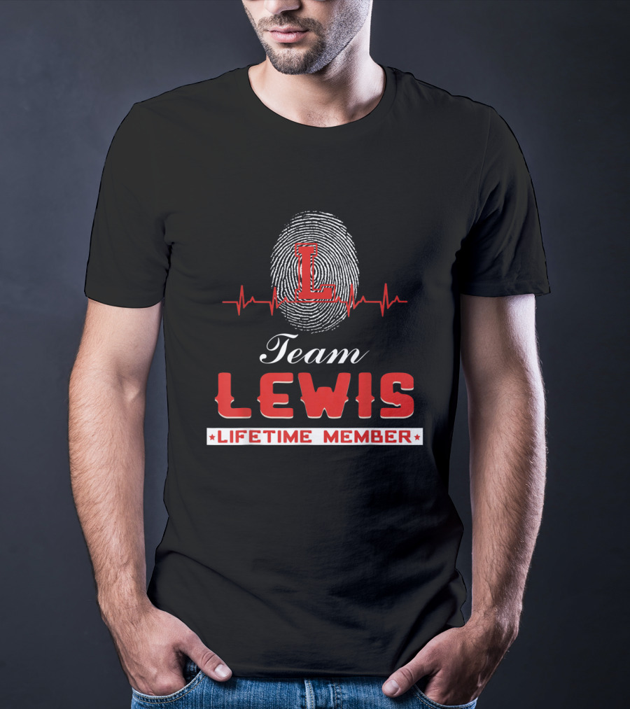 Team Lewis Lifetime Member Fingerprint Heartbeat T-Shirt