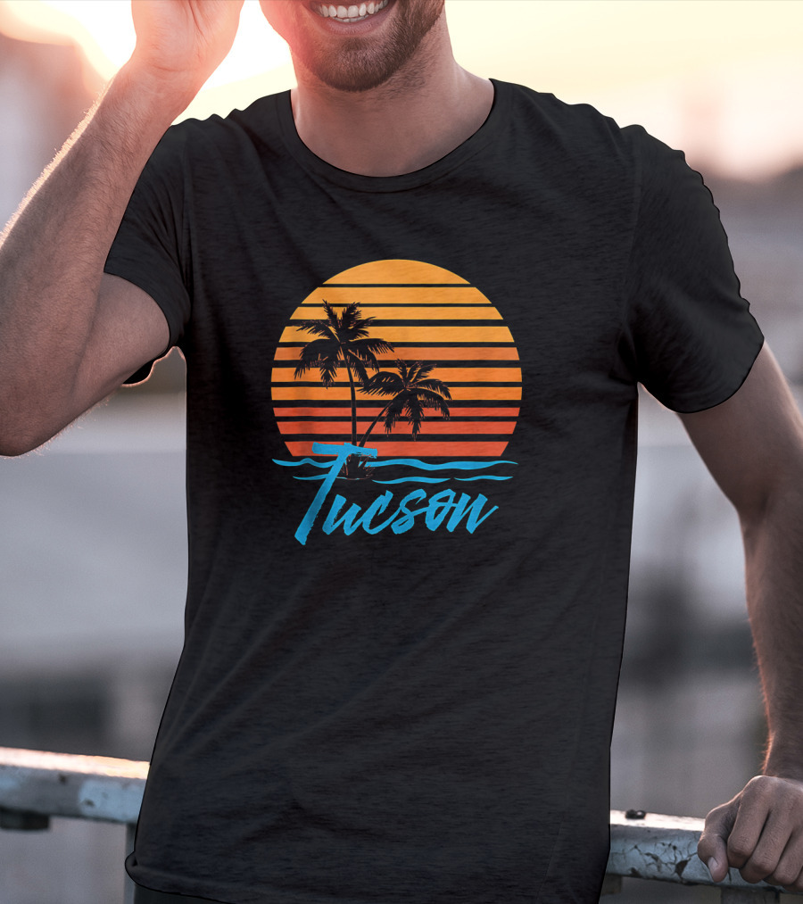 Tucson Sunset With Palm Trees And Beach Vibes T-Shirt