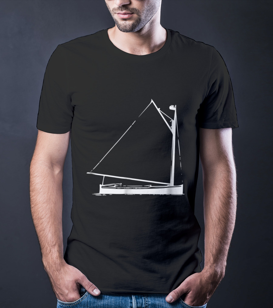 Classic Hand Drawn Cat Boat With Detailed Sailing Elements T-Shirt