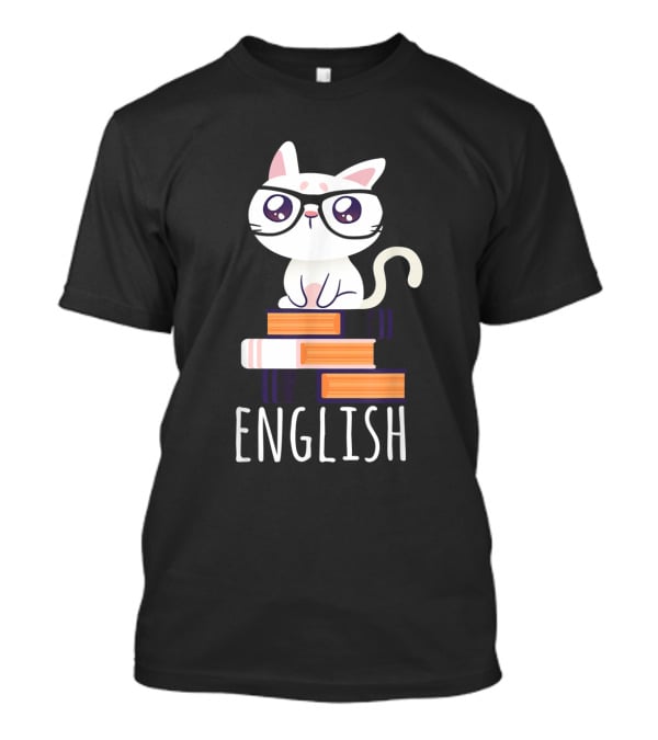 Funny Cat English Teacher Nerd Book Lover L...T-Shirt Funny Cat English Teacher Nerd Book Lover L...T-Shirt
