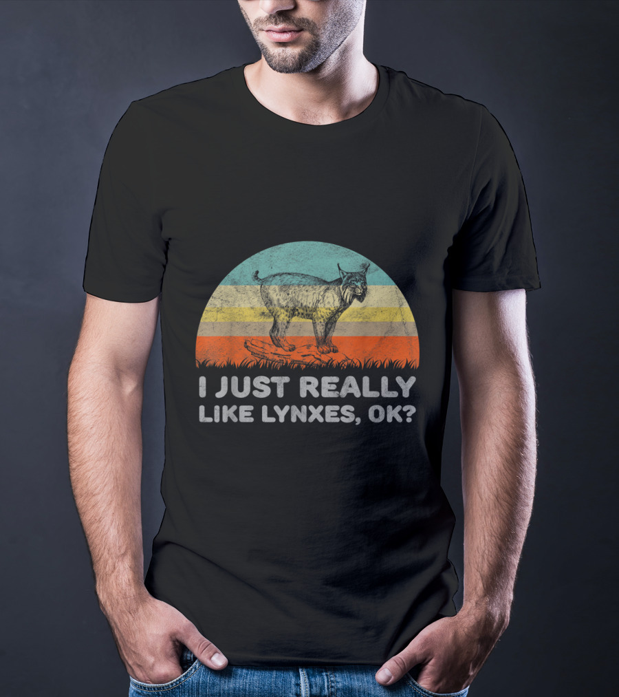 I Just Really Like Lynxes OK Vintage Sunset T-Shirt