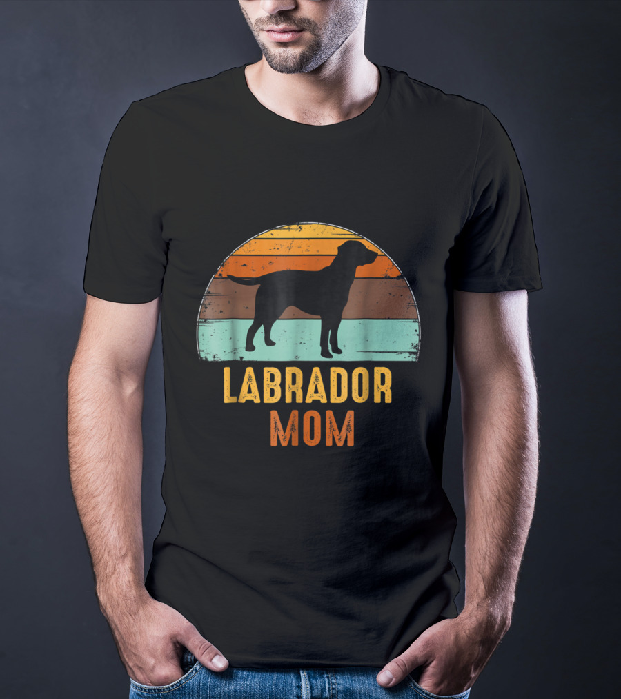 Labrador Mom Vintage Lab Dog Sunset T-Shirt