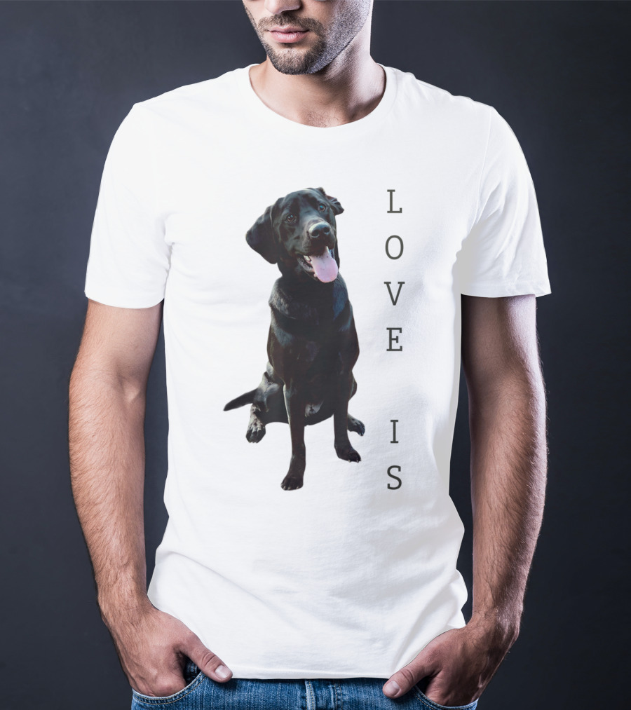 Labrador Retriever Black Lab Dog Love Is Mom Women Men Kids T-Shirt