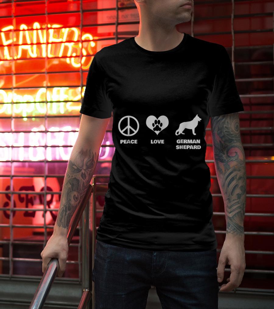 Peace Love German Shepard Funny T-Shirt
