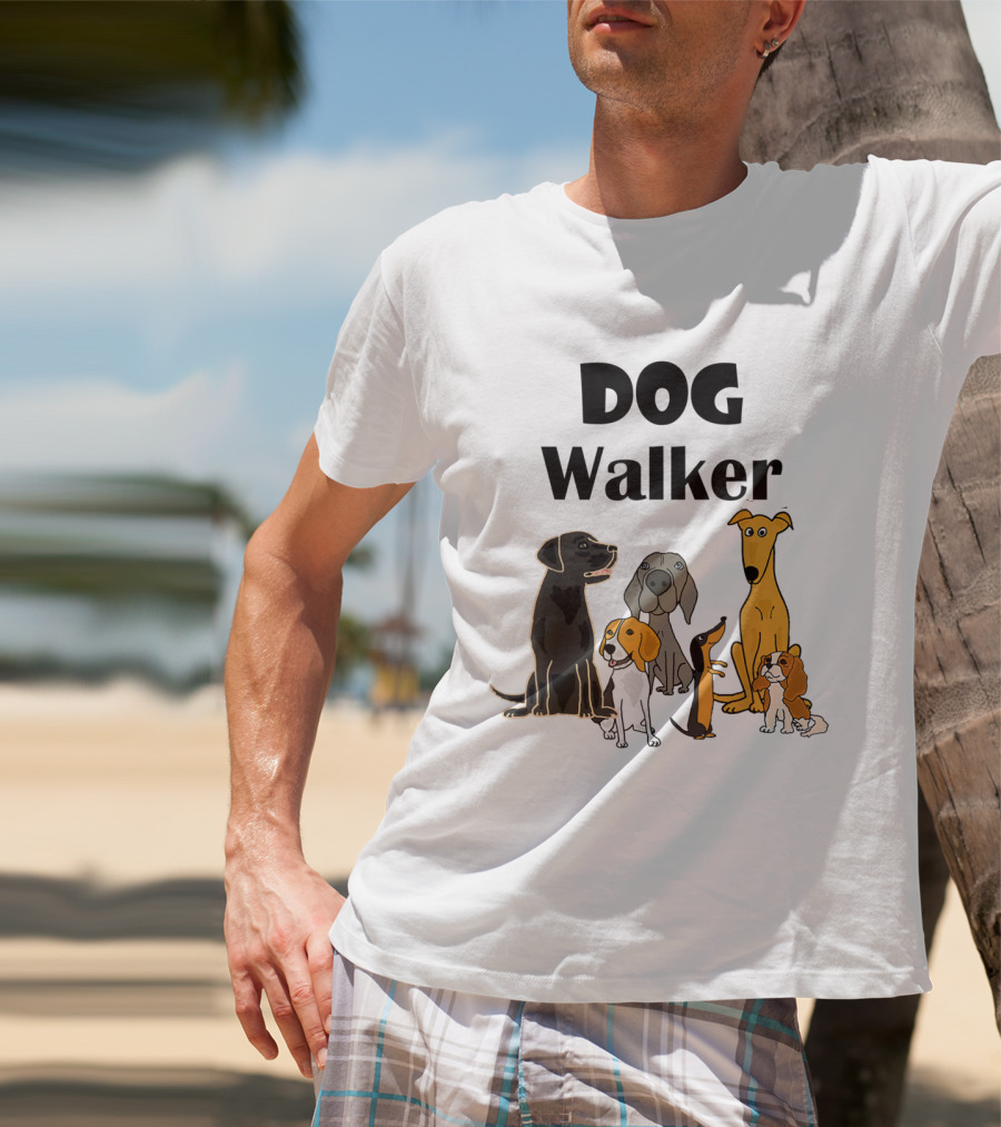 SmileteesPets Funny Cartoon Dog Walker With Variety Of Happy Dogs T-Shirt