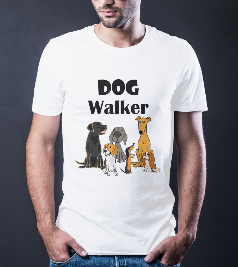 SmileteesPets Funny Cartoon Dog Walker With Variety Of Happy Dogs T-Shirt