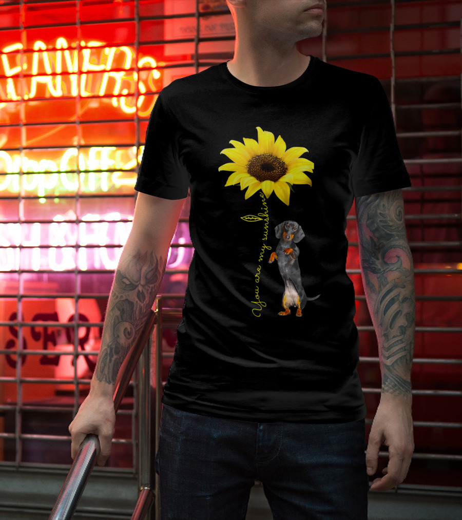 You Are My Sunshine Dachshund Doxie Mom Mother Day Sunflower T-Shirt