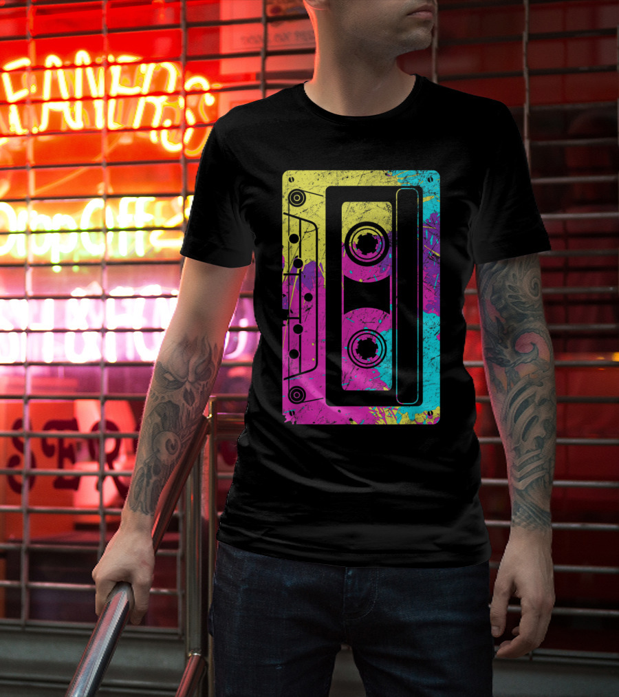 Cassette Tape Mixtape Music 80s And 90s Retro Colorful T-Shirt