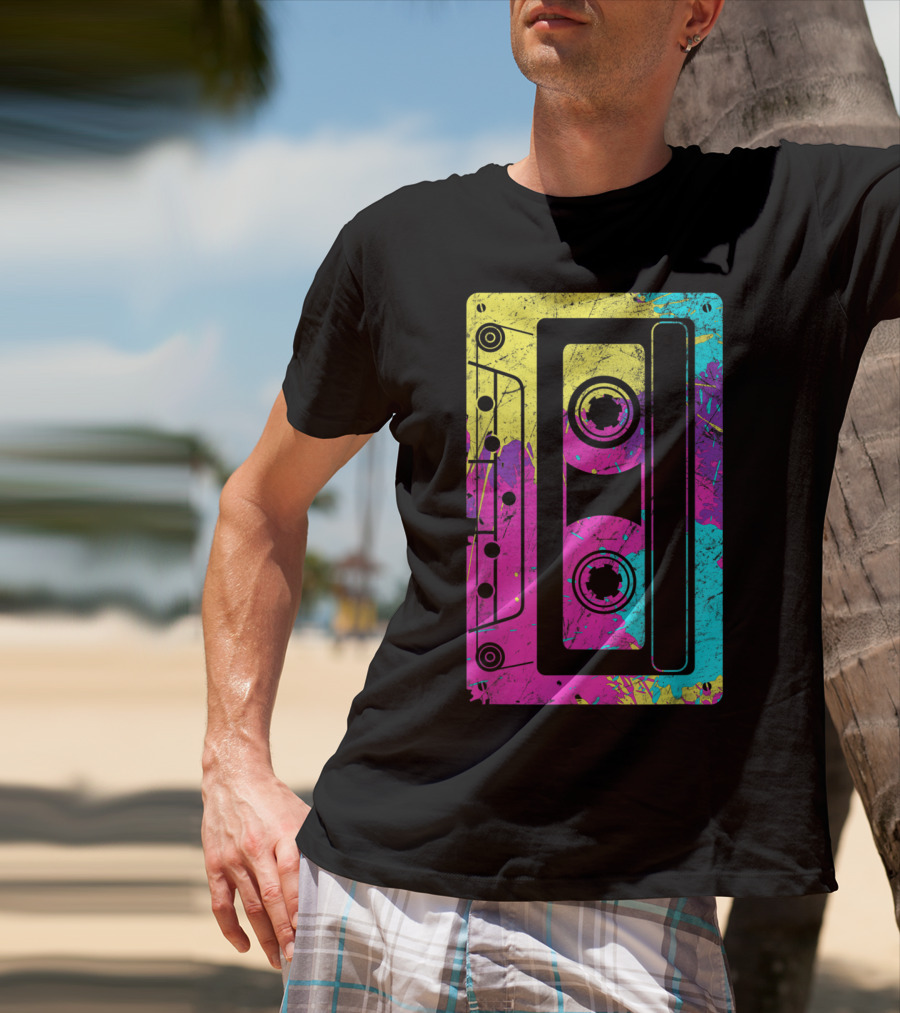 Cassette Tape Mixtape Music 80s And 90s Retro Colorful T-Shirt