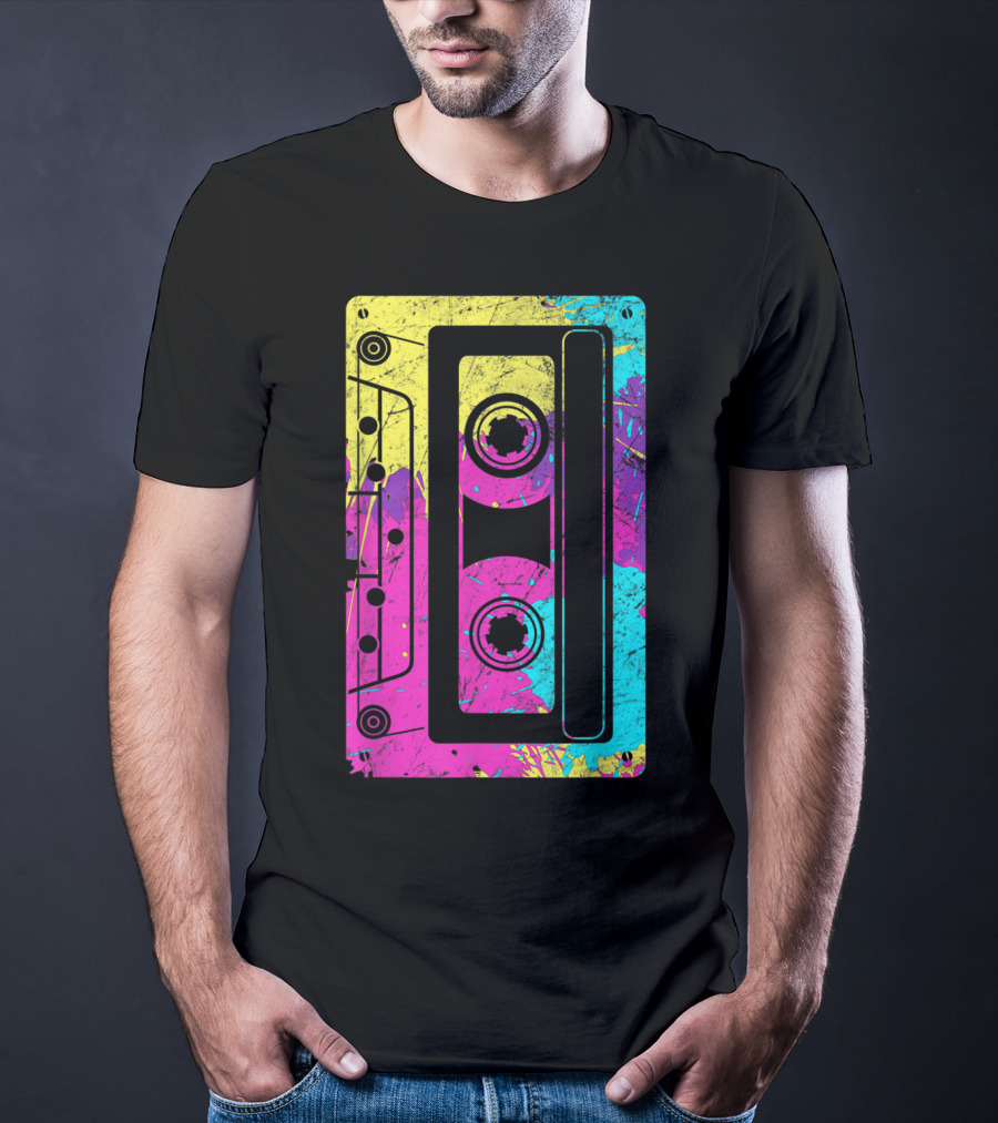 Cassette Tape Mixtape Music 80s And 90s Retro Colorful T-Shirt