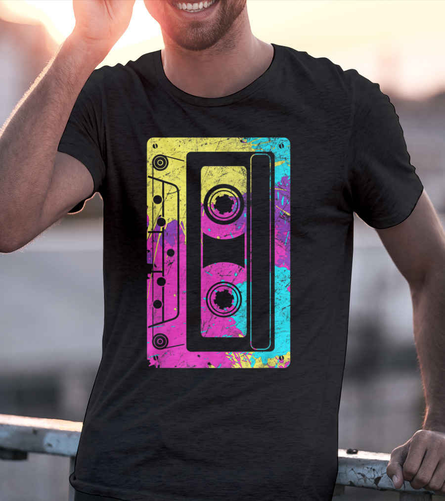 Cassette Tape Mixtape Music 80s And 90s Retro Colorful T-Shirt