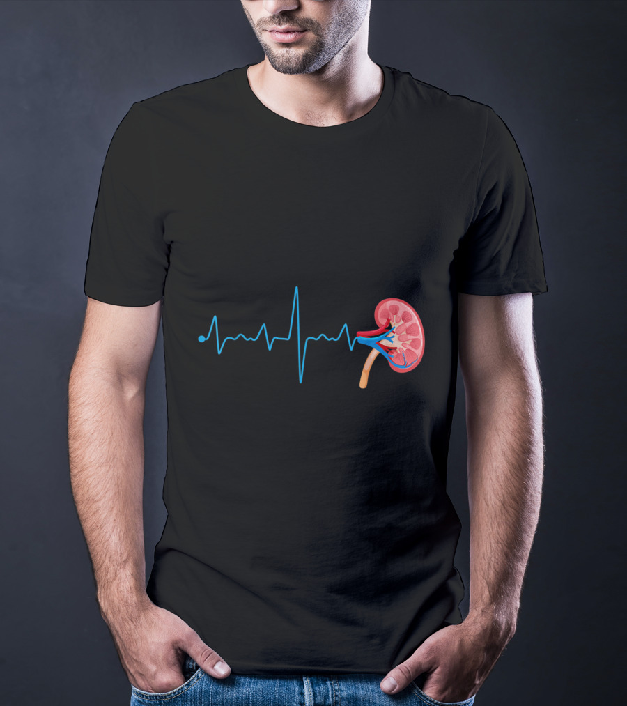 Dialysis Technician Nurse Kidney Heartbeat Pulse EKG Line T-Shirt