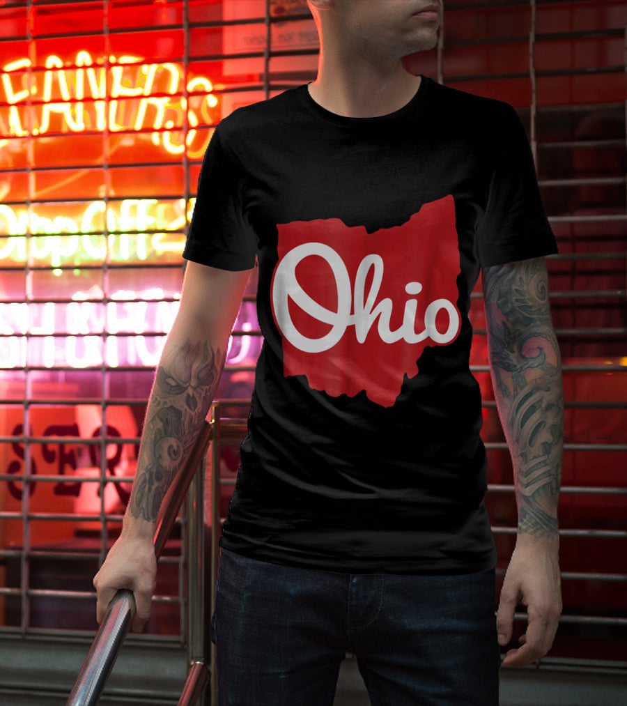 Ohio Home Script Ohio Map T-Shirt