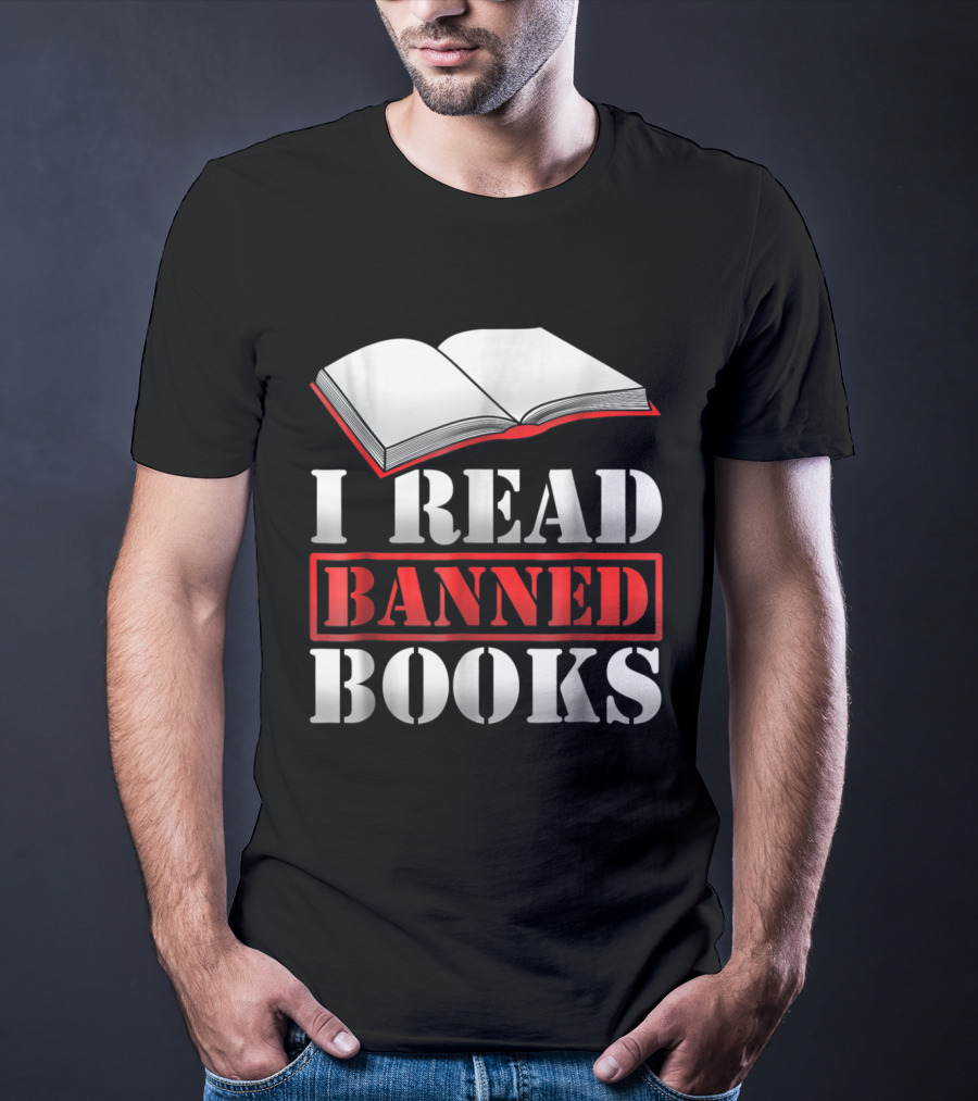 I Read Banned Books Open Book Icon Novelty Readers T-Shirt