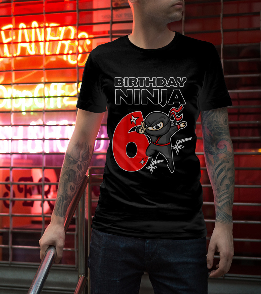 Birthday Ninja 6 Year Old Birthday T-Shirt