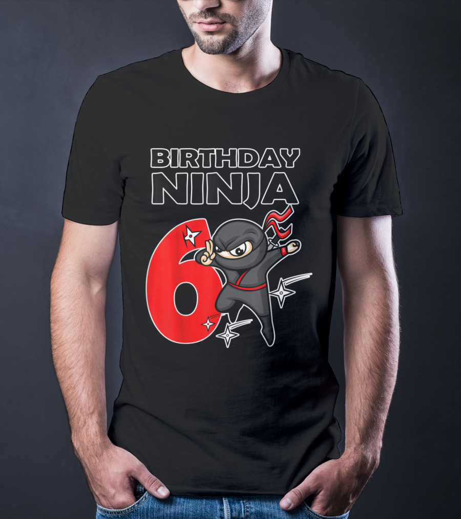 Birthday Ninja 6 Year Old Birthday T-Shirt