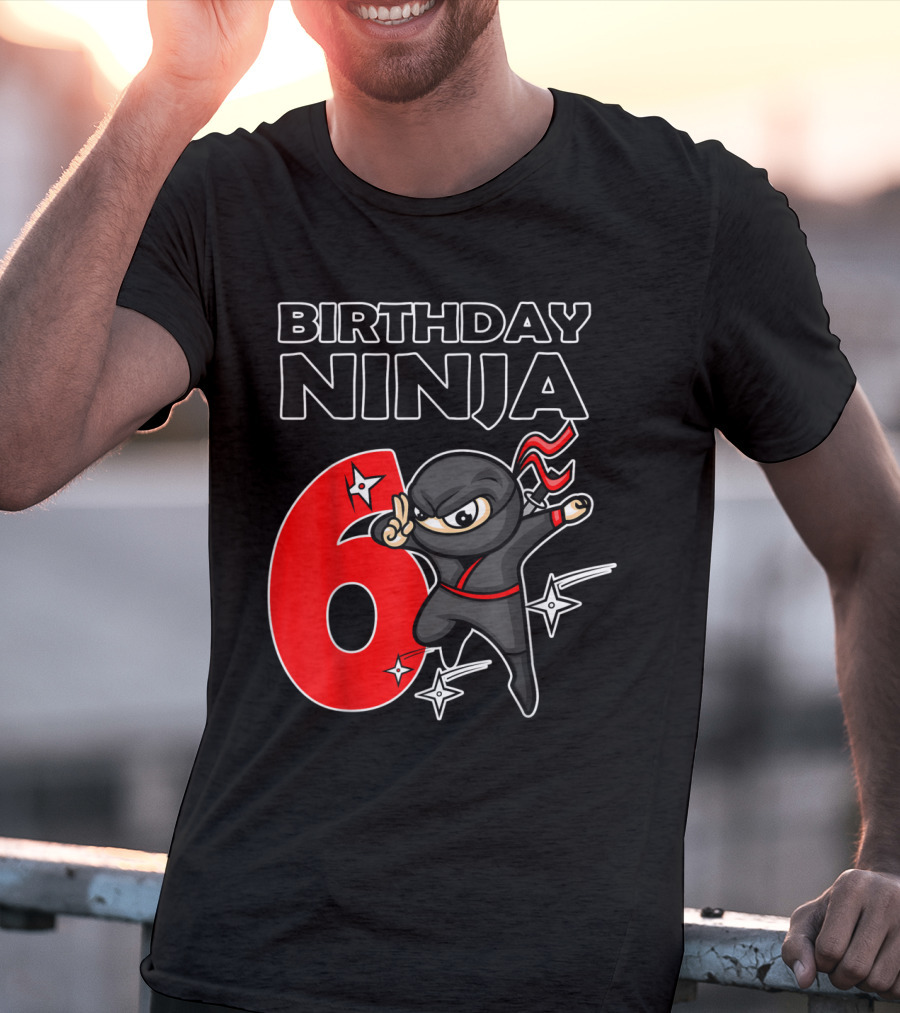 Birthday Ninja 6 Year Old Birthday T-Shirt