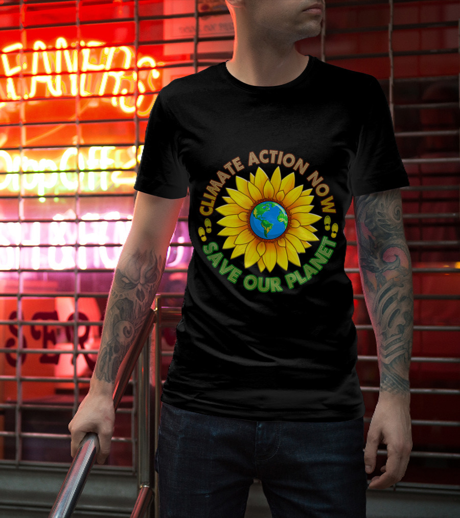 CLIMATE ACTION NOW SAVE OUR PLANET March Strike Movement Wear T-Shirt