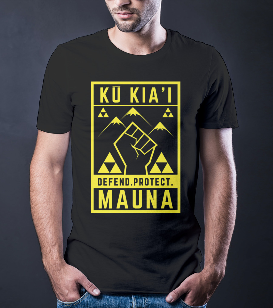 Kū Kia'i Mauna Defend Protect Fist And Mountain Symbols T-Shirt
