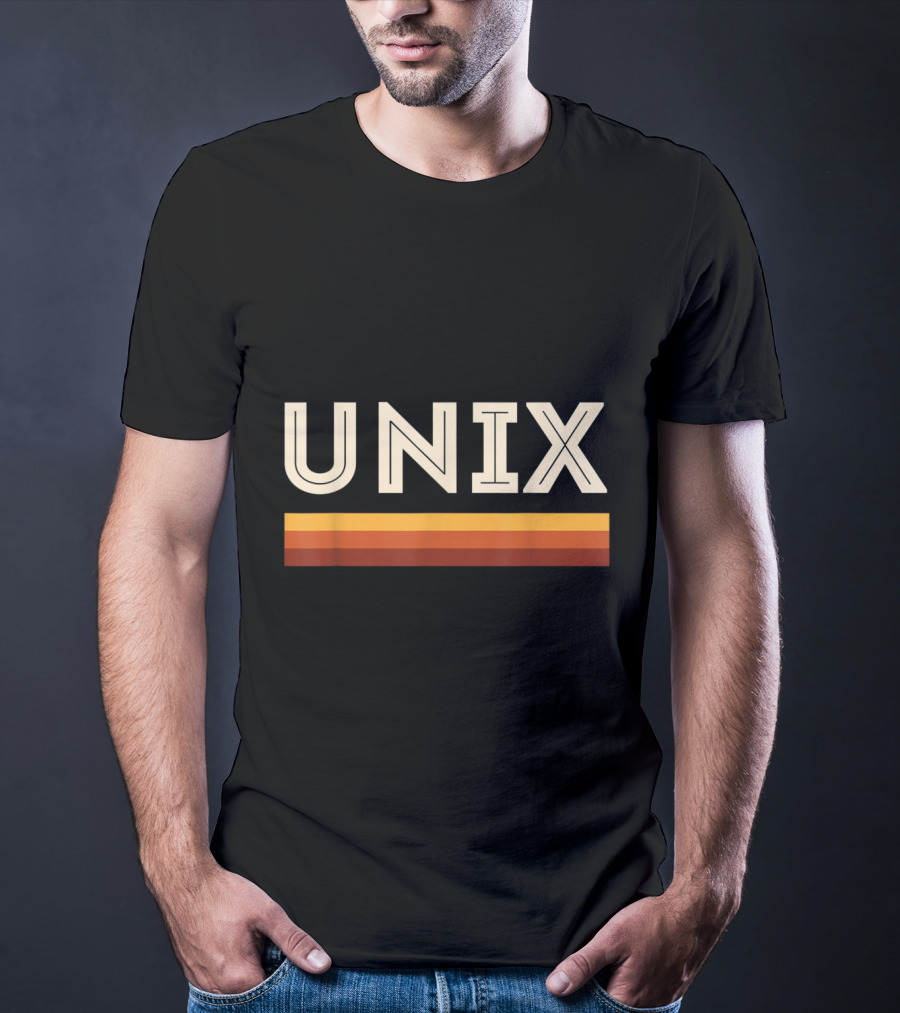 Retro Unix Vintage Sysadmin Geek Nerd Classic Bold Stripe T-Shirt