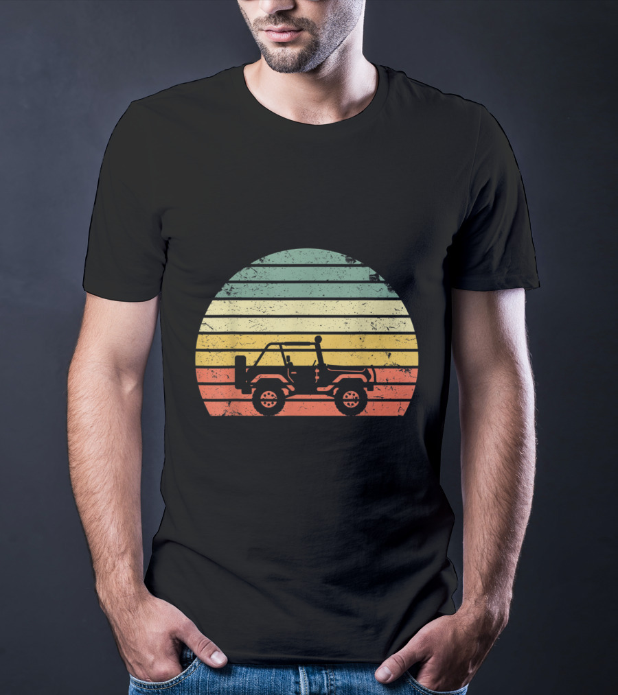 Vintage 70s Sunset Off Road Jeep Adventure T-Shirt
