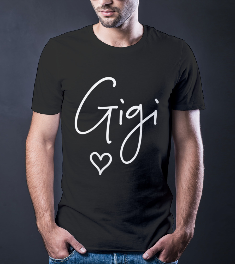 Gigi Grandma Women Christmas Mother's Day Grandson Heart T-Shirt