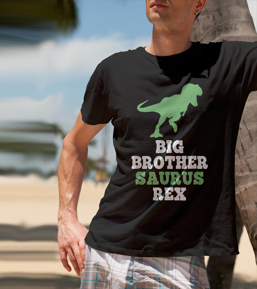Big Brother Saurus Rex Dinosaur Silhouette Fun T-Shirt