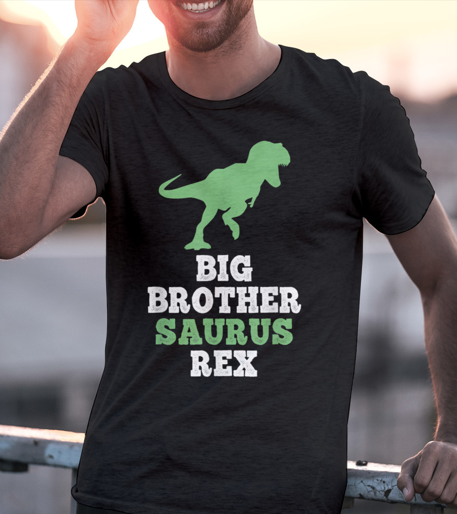 Big Brother Saurus Rex Dinosaur Silhouette Fun T-Shirt