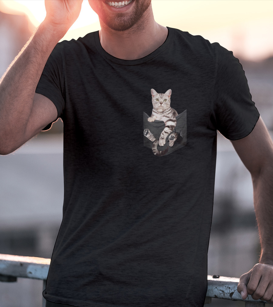 American Shorthair Cat Humor In Your Pocket T-Shirt