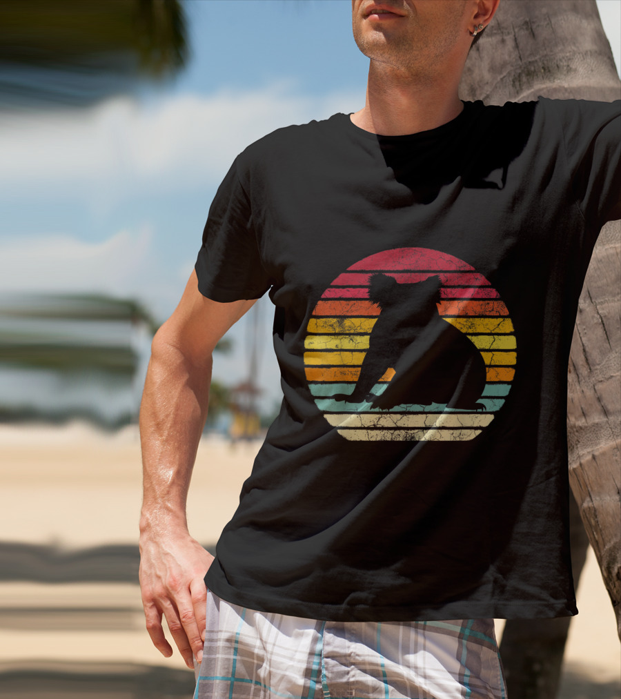 Koala Bear Retro Vintage 70's 80's Stripes Silhouette Circle T-Shirt