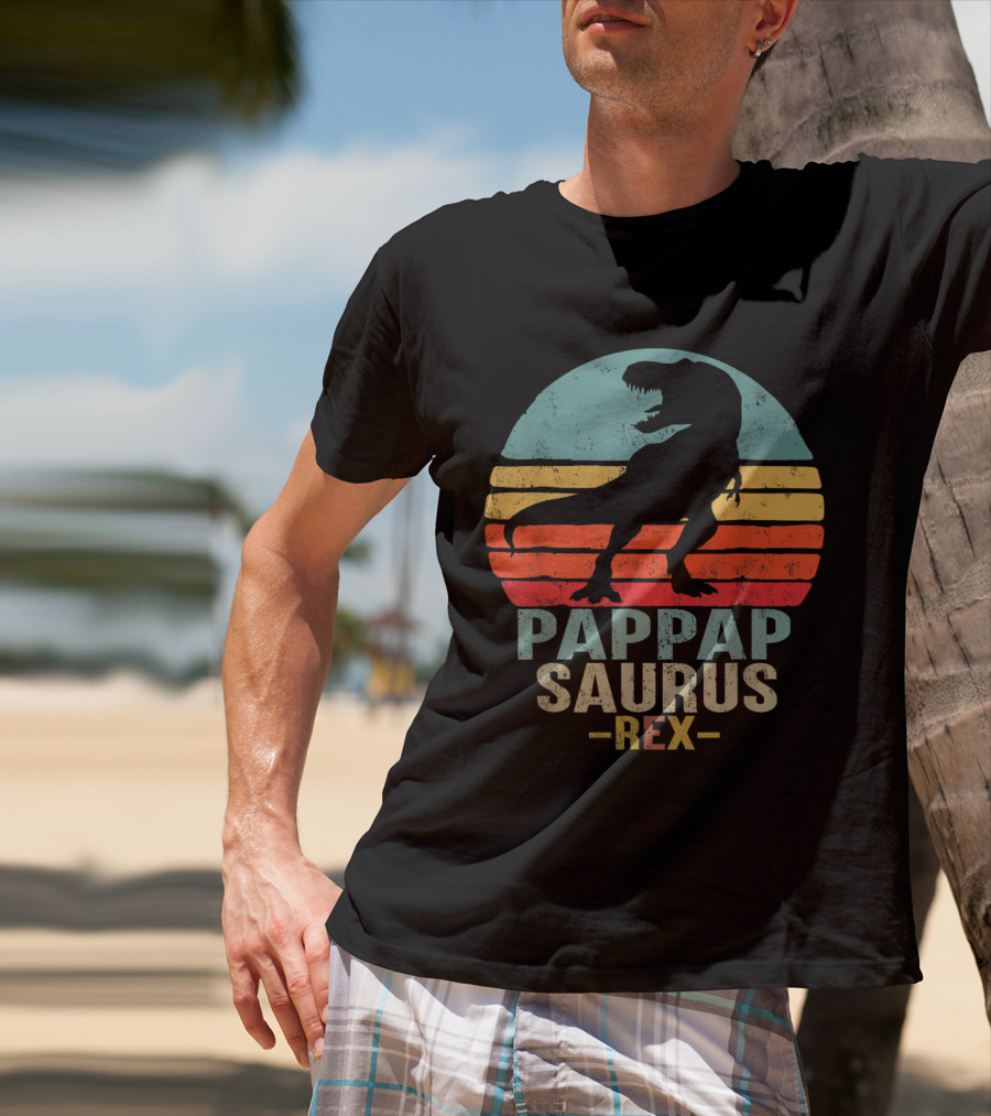 Pappapsaurus Rex T-Rex Dinosaur Retro Vintage T-Shirt