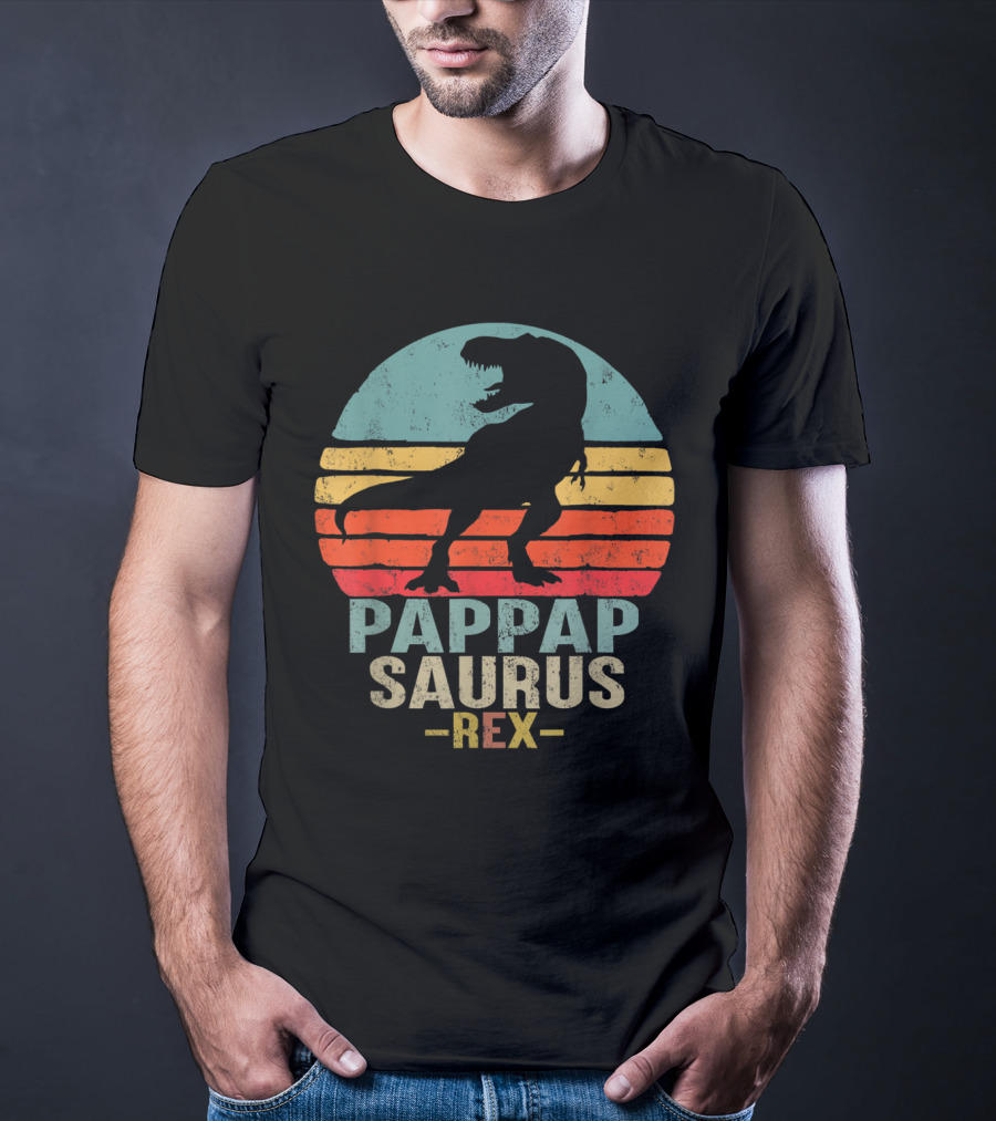 Pappapsaurus Rex T-Rex Dinosaur Retro Vintage T-Shirt