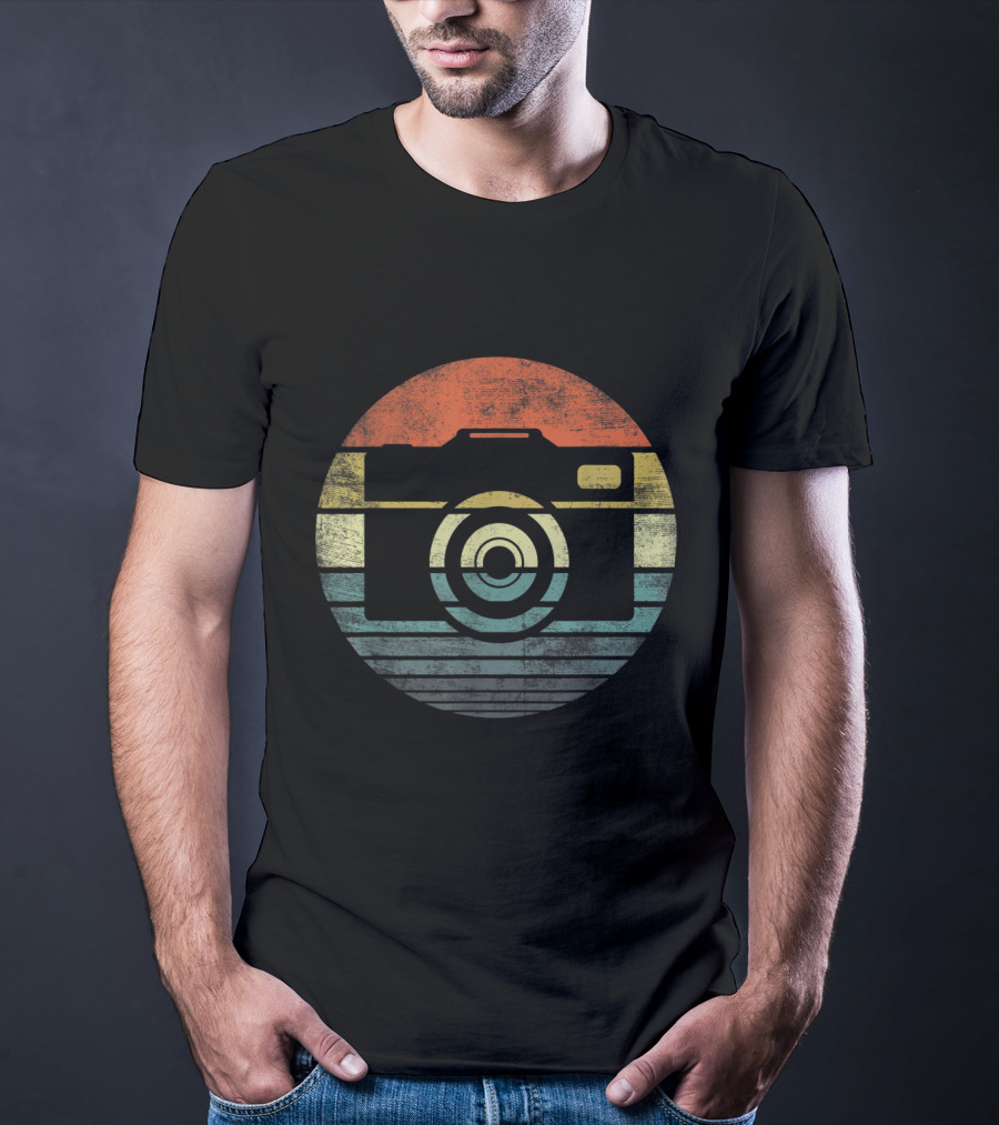 Photographer Vintage Sunset Camera Retro Photography T-Shirt