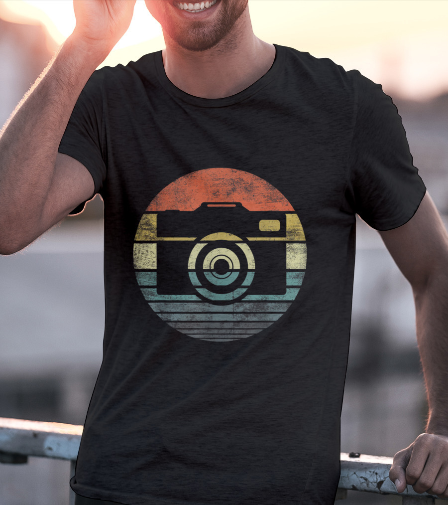 Photographer Vintage Sunset Camera Retro Photography T-Shirt