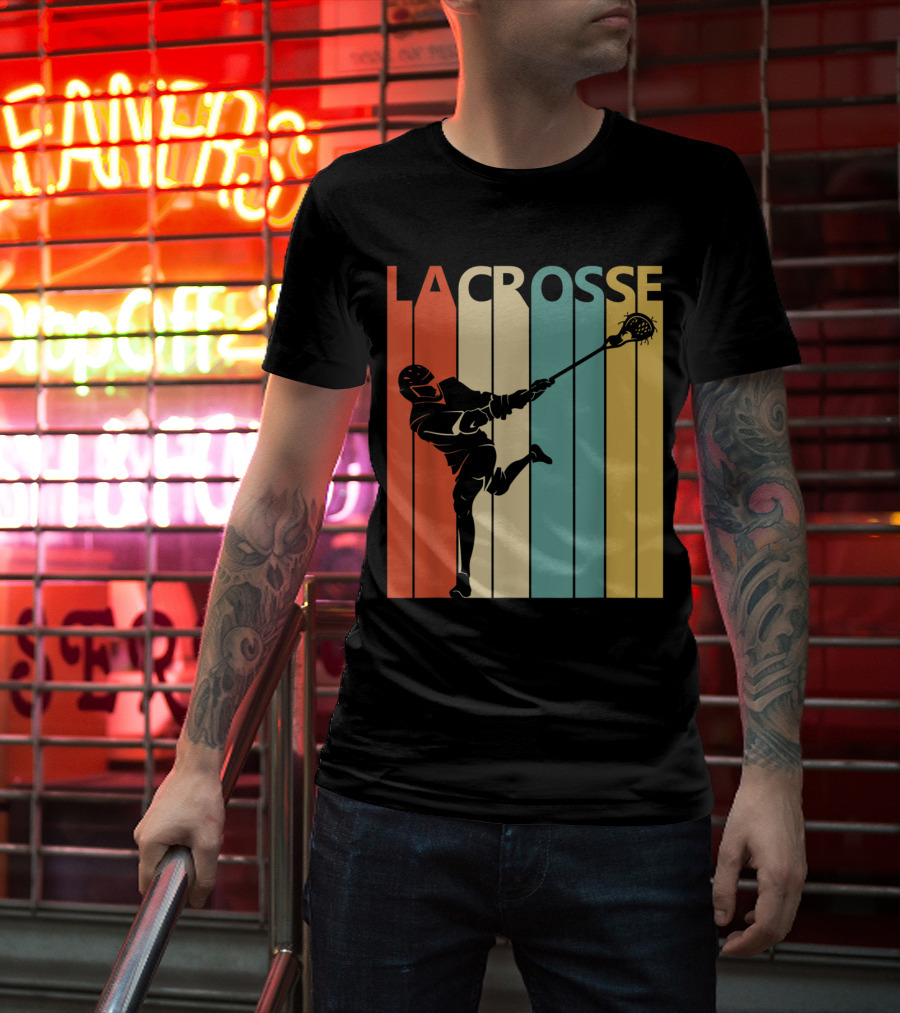 Vintage Lacrosse Retro Stripes T-Shirt