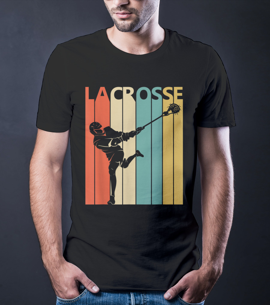 Vintage Lacrosse Retro Stripes T-Shirt