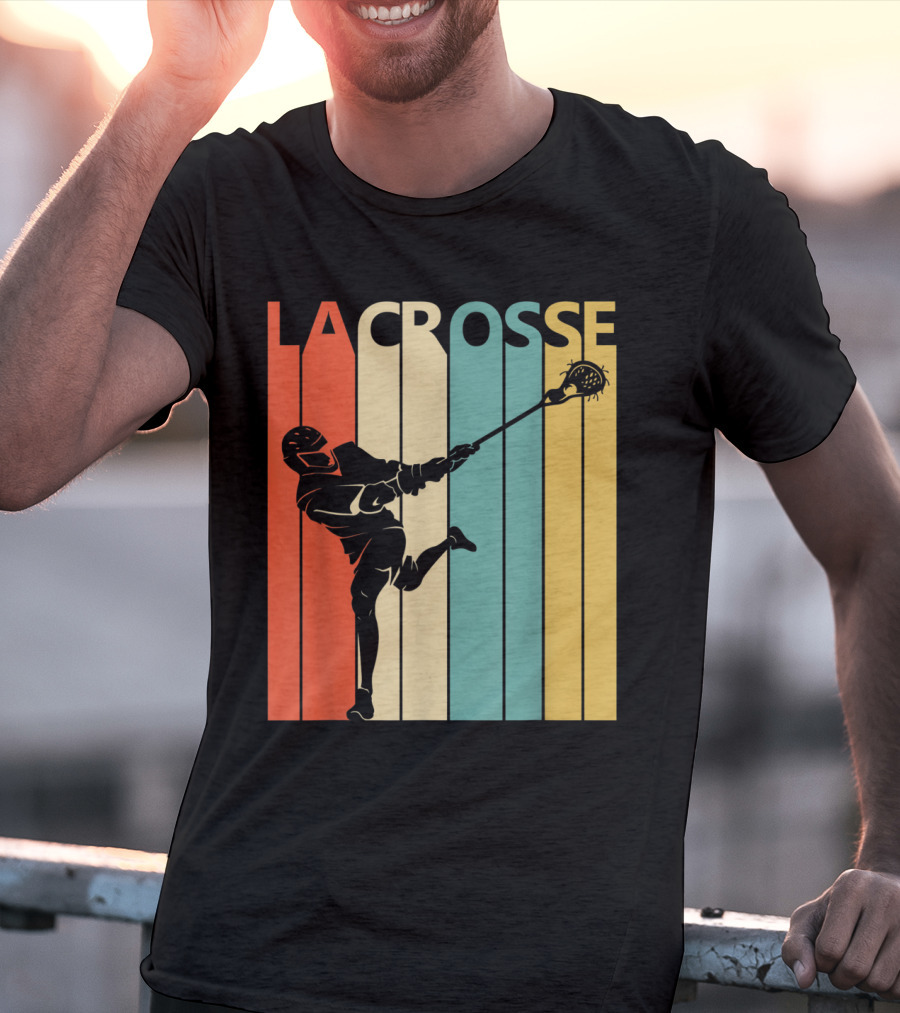 Vintage Lacrosse Retro Stripes T-Shirt