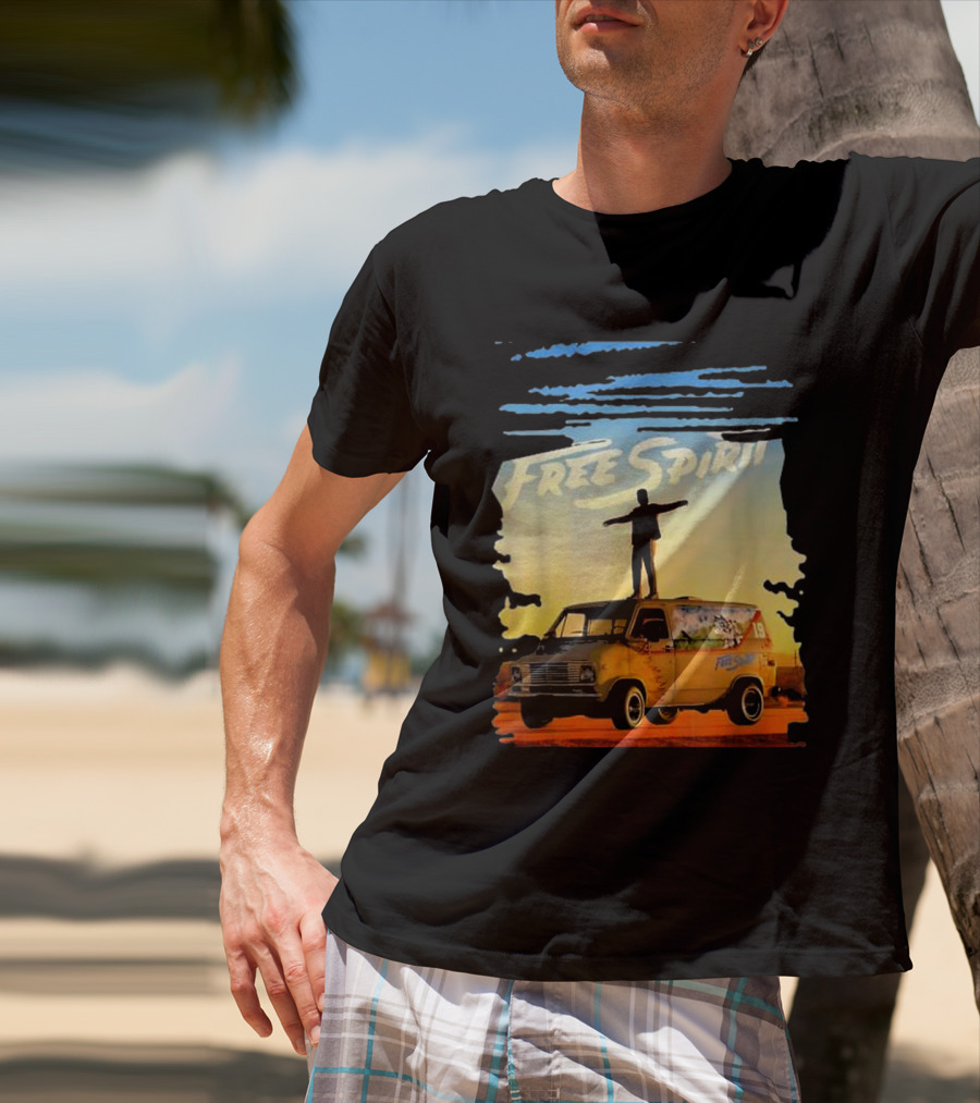 Free Spirit Khalid Van Silhouette On Sunset Background T-Shirt
