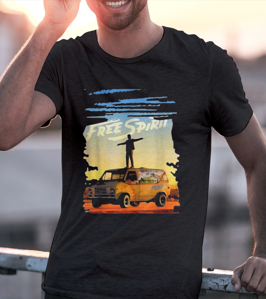 Free Spirit Khalid Van Silhouette On Sunset Background T-Shirt