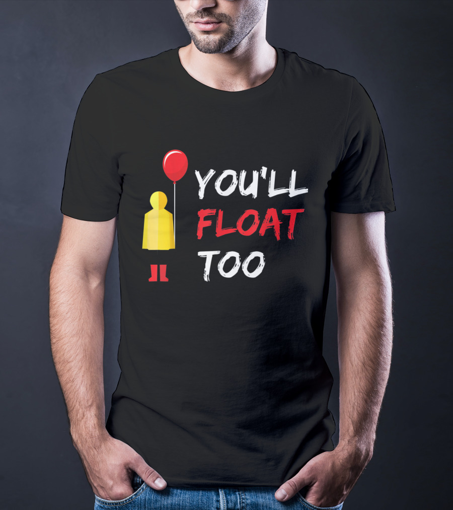 You'll Float Too Red Balloon Yellow Raincoat T-Shirt